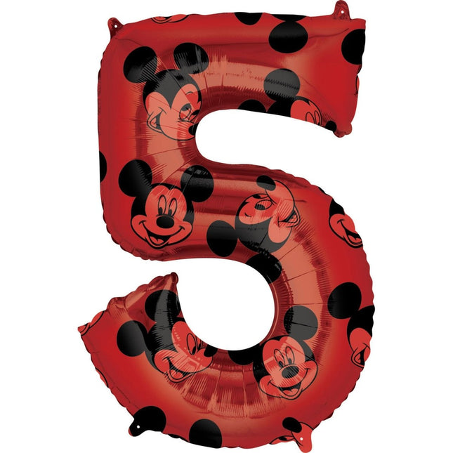 Mickey Mouse Helium Ballon Cijfer 5 66cm leeg van Anagram koop je bij Partywinkel