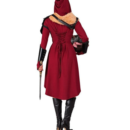 Middeleeuwse Gotisch Kostuum Dames met Kap Rood van Widmann koop je bij Partywinkel
