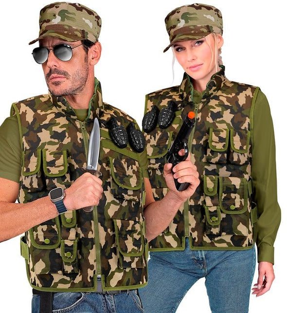 Militair Camouflage vest van Widmann koop je bij Partywinkel