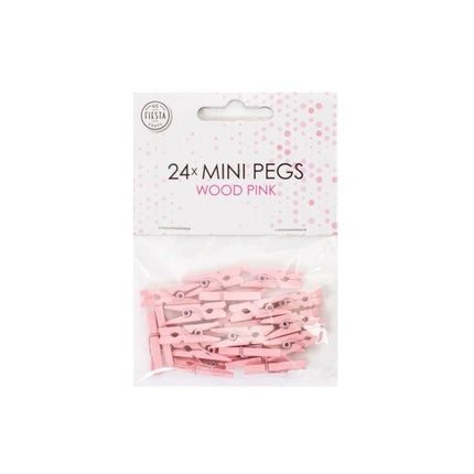 Mini Knijpers Hout Roze 24st van WeFiesta koop je bij Partywinkel