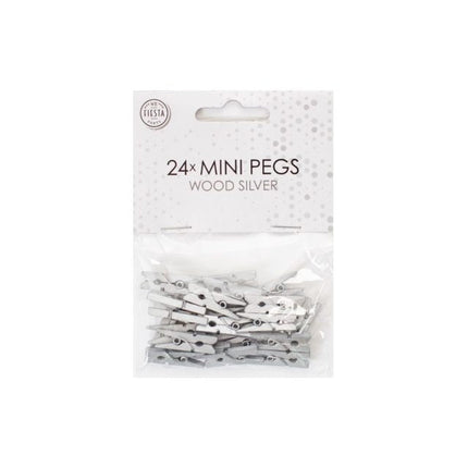 Mini Knijpers Hout Zilver 24st van WeFiesta koop je bij Partywinkel