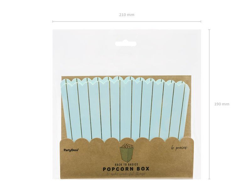 Mint Groene Popcorn Bakjes Goud Gestreept 12,5cm 6st van Partydeco koop je bij Partywinkel