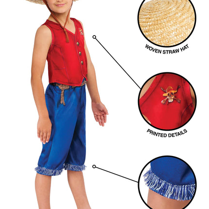 One Piece Monkey D. Luffy Costume Garçons