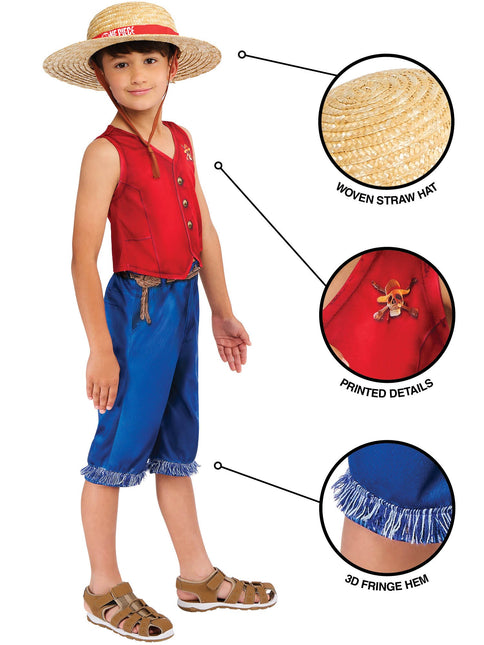 One Piece Monkey D. Luffy Costume Garçons