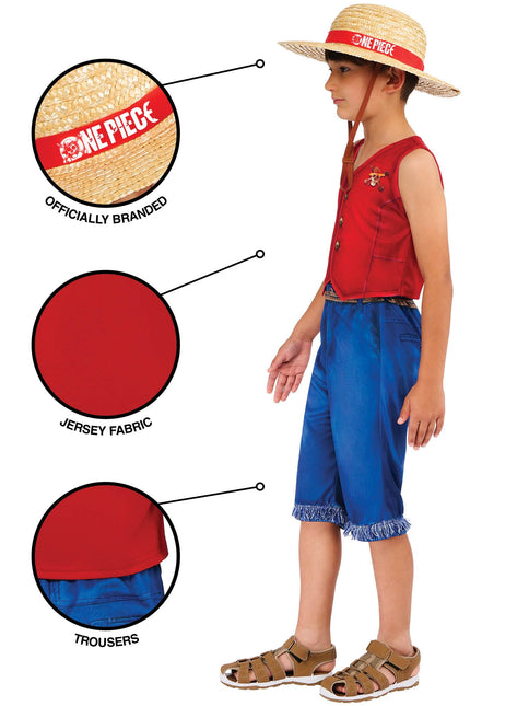 One Piece Monkey D. Luffy Costume Garçons