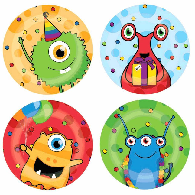 Monster Borden 23cm 8st van Haza Witbaard koop je bij Partywinkel