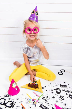 Monster Feesthoedjes 16cm 6st van Partydeco koop je bij Partywinkel