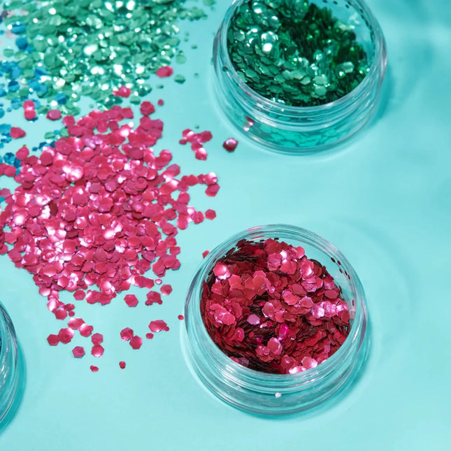 Moon Glitter Bio Chunky Glitter Dark Rose 3g van Moon Creations koop je bij Partywinkel