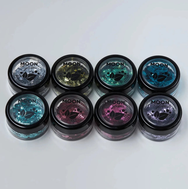 Moon Glitter Bio Chunky Glitter Green 3g van Moon Creations koop je bij Partywinkel