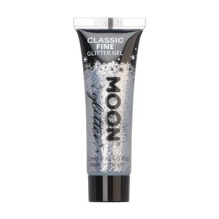 Moon Glitter Classic Fine Glitter Gel Silver 12ml van Moon Creations koop je bij Partywinkel