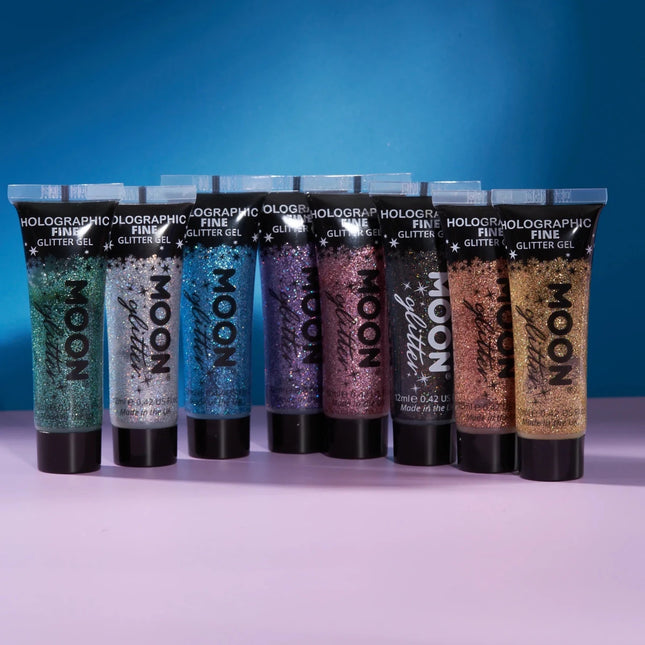 Moon Glitter Holographic Fine Glitter Gel Gold 12ml van Moon Creations koop je bij Partywinkel