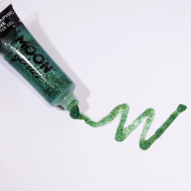 Moon Glitter Holographic Fine Glitter Gel Green 12ml van Moon Creations koop je bij Partywinkel