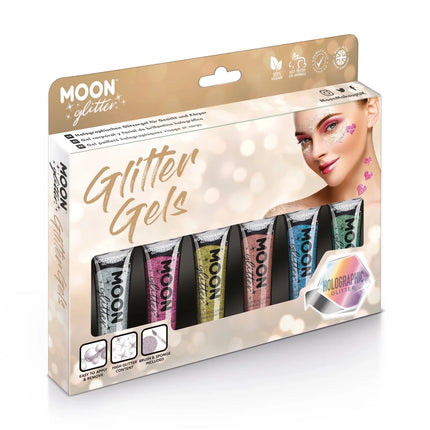 Moon Glitter Holographic Fine Glitter Gel Pink 12ml van Moon Creations koop je bij Partywinkel