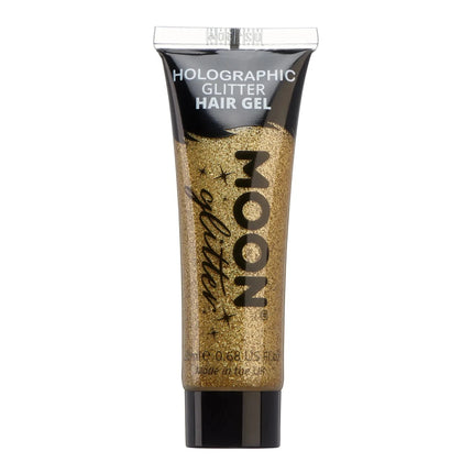 Moon Glitter Holographic Glitter Hair Gel Gold 20ml van Moon Creations koop je bij Partywinkel
