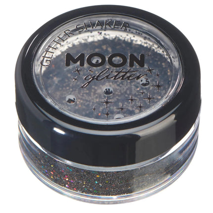 Moon Glitter Holographic Glitter Shakers Black 5g van Moon Creations koop je bij Partywinkel