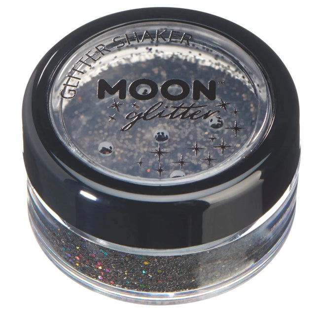 Moon Glitter Holographic Glitter Shakers Black 5g van Moon Creations koop je bij Partywinkel