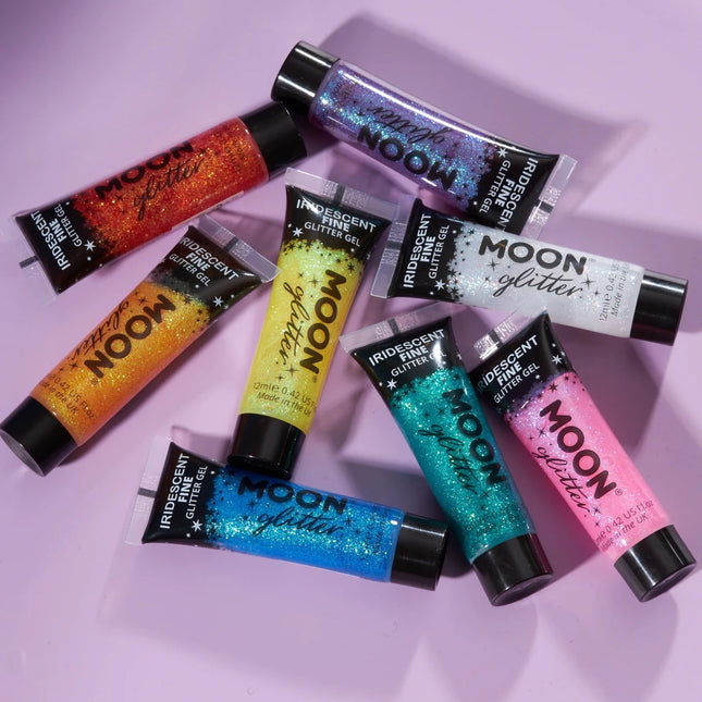 Moon Glitter Iridescent Fine Glitter Gel Purple 12ml van Moon Creations koop je bij Partywinkel