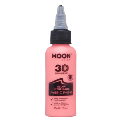 Moon Glow Glow in the Dark Fabric Paint Red 30ml van Moon Creations koop je bij Partywinkel
