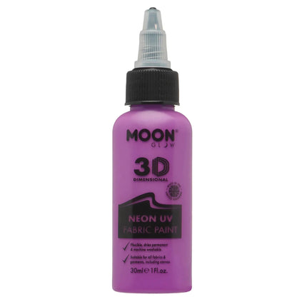 Moon Glow Neon UV Fabric Paint 30ml Intense Purple 30ml van Moon Creations koop je bij Partywinkel