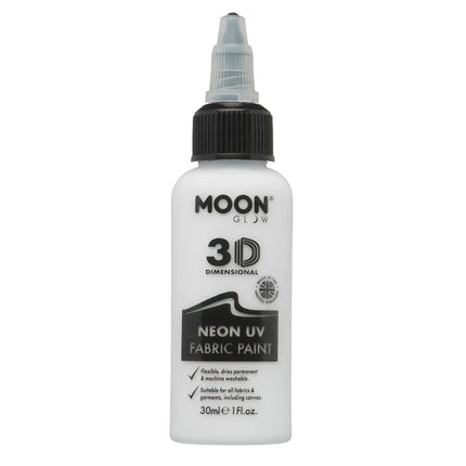 Moon Glow Neon UV Fabric Paint 30ml White 30ml van Moon Creations koop je bij Partywinkel