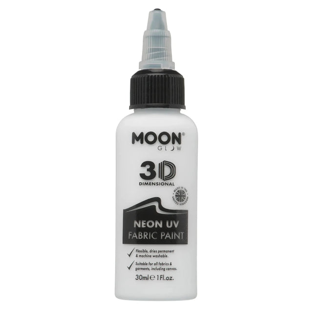Moon Glow Neon UV Fabric Paint 30ml White 30ml van Moon Creations koop je bij Partywinkel