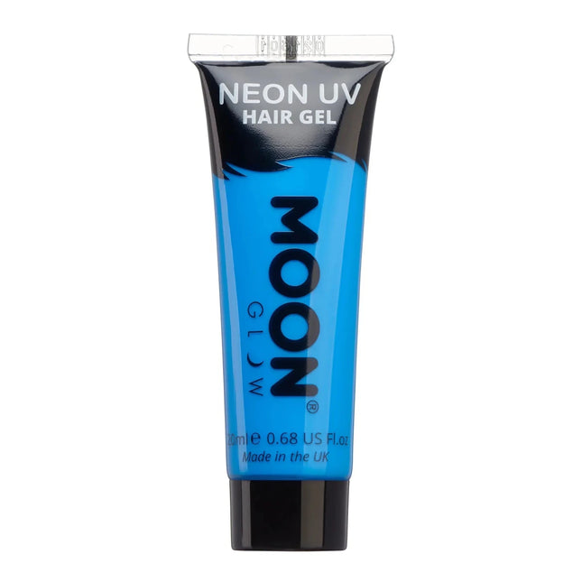 Moon Glow Neon UV Hair Gel Intense Blue 20ml van Moon Creations koop je bij Partywinkel