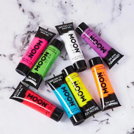 Moon Glow Neon UV Hair Gel Intense Yellow 20ml van Moon Creations koop je bij Partywinkel