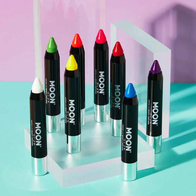 Moon Glow Pastel Neon UV Body Crayons Pastel Blue 3.2g van Moon Creations koop je bij Partywinkel
