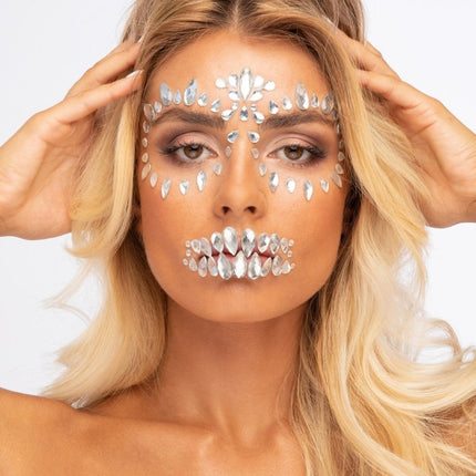 Moon Terror Halloween Face Jewels Sugar Skull van Moon Creations koop je bij Partywinkel