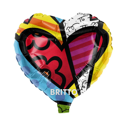 Ballon coloré à l'hélium « Britto Heart » vide
