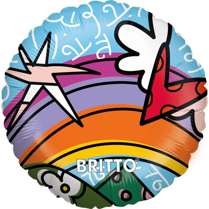 Ballon coloré à l'hélium Britto, rond, vide, 45 cm