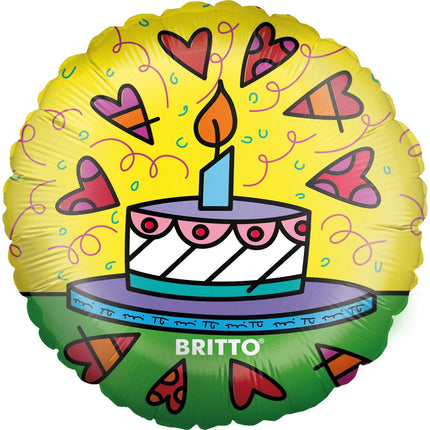 Ballon coloré à l'hélium « Britto Cake » (vide), 45 cm