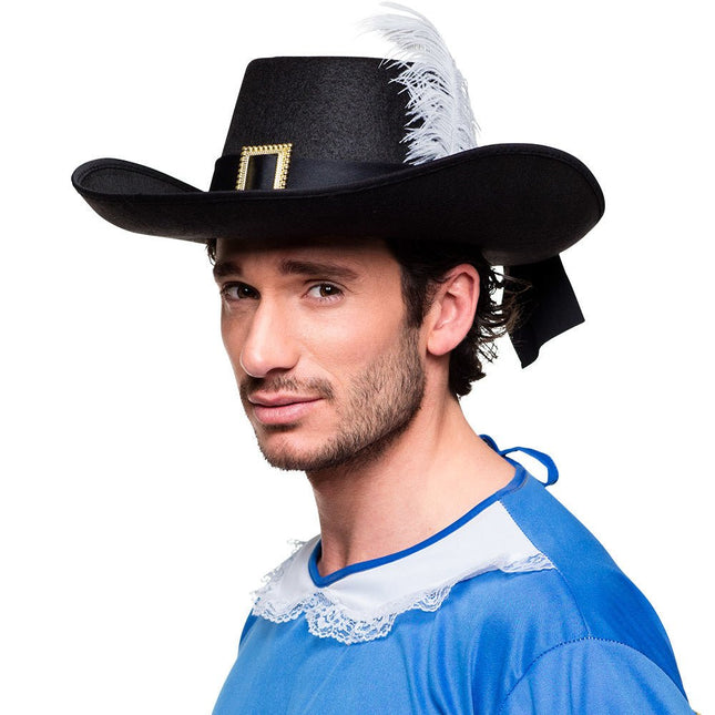 Musketier Hoed Witte Veer van Boland koop je bij Partywinkel