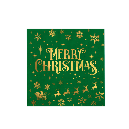 Serviettes - Joyeux Noël vert