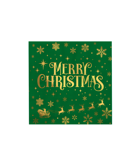 Serviettes - Joyeux Noël vert