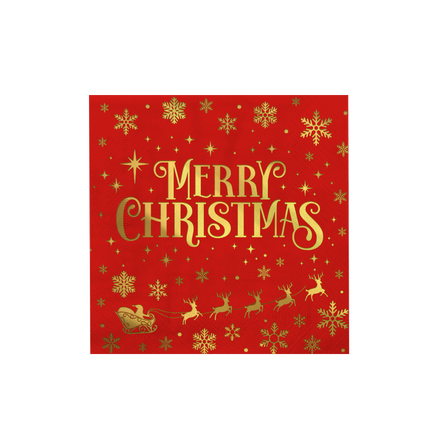 Serviettes de table - Joyeux Noël rouge