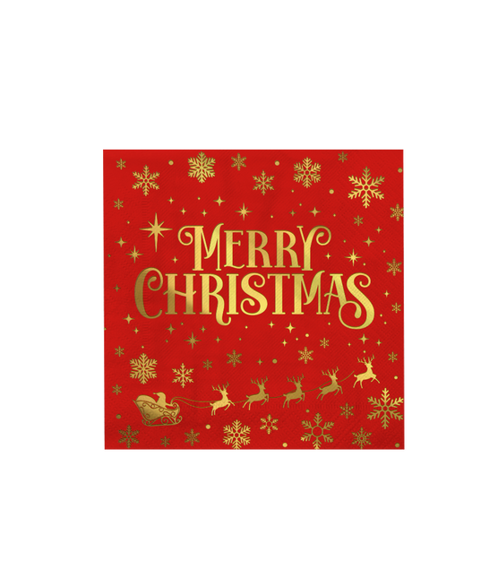 Serviettes de table - Joyeux Noël rouge