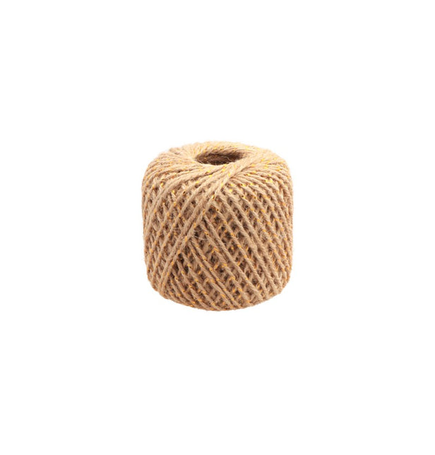 RUBAN DE JUTE NATUREL/DORÉ 2 MM X 30 M