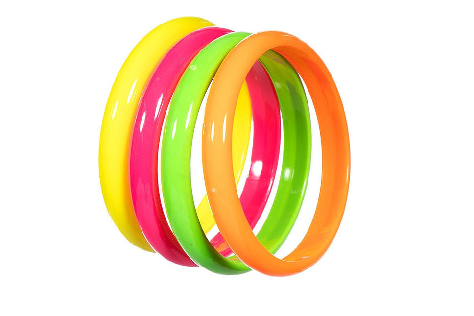 Neon 80S Armband Dames 4st - Partywinkel - 8720059071418