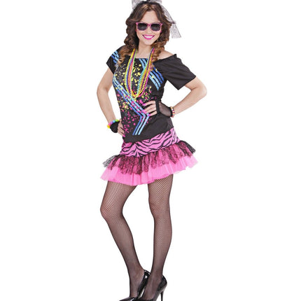 Neon 80S Jurk Dames - Partywinkel - 8003558988990