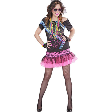 Neon 80S Jurk Dames - Partywinkel - 8003558988990