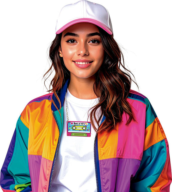 Neon 80S Ketting Cassette van Fiestas Guirca koop je bij Partywinkel