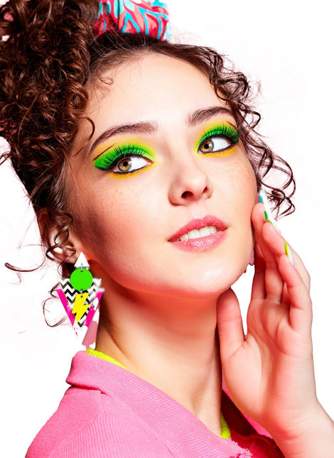 Neon 80S Oorbellen - Partywinkel - 8434077271704