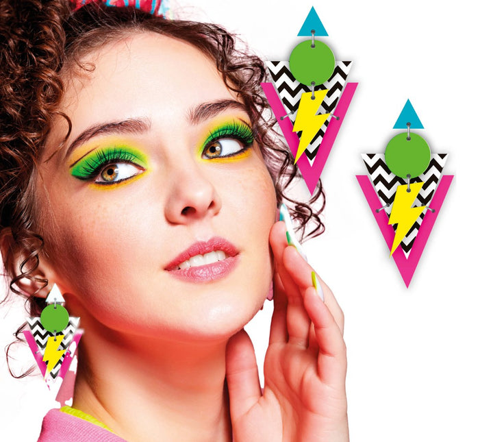 Neon 80S Oorbellen - Partywinkel - 8434077271704
