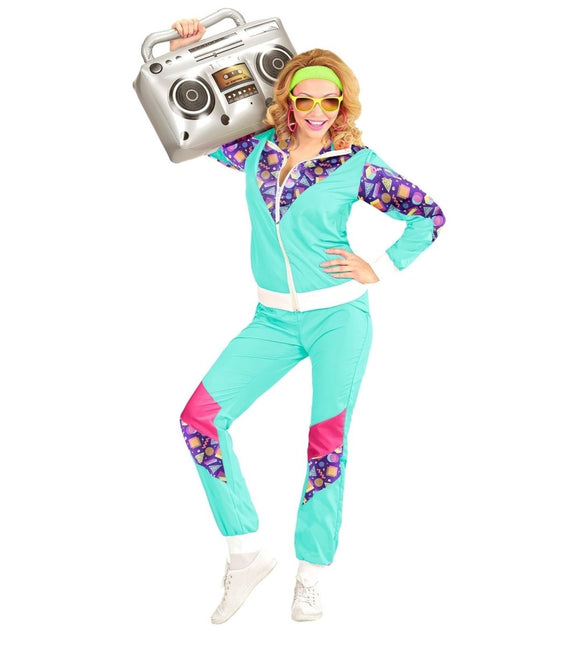 Neon 80S Trainingspak Fout Lichtblauw van Widmann koop je bij Partywinkel