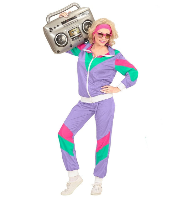 Neon 80S Trainingspak Fout Lila van Widmann koop je bij Partywinkel