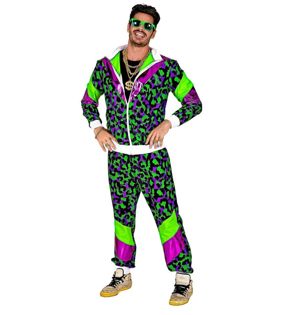 Neon 80S Trainingspak Fout Neon Groen Dierenprint van Widmann koop je bij Partywinkel