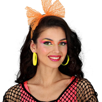 Neon Gele Oorbellen Hoepel van Fiestas Guirca koop je bij Partywinkel