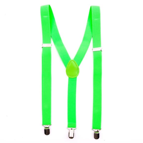 Neon Groene Bretels Effen van VDV Benefit koop je bij Partywinkel