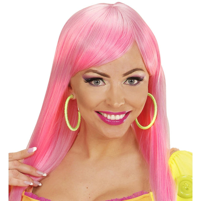 Neon Groene Oorbellen Ringen van Widmann koop je bij Partywinkel